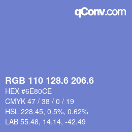 カラーコード: RGB 110 128.6 206.6 | qconv.com