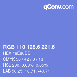カラーコード: RGB 110 128.6 221.6 | qconv.com