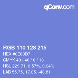 Color code: RGB 110 128 215 | qconv.com