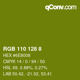 カラーコード: RGB 110 128 8 | qconv.com
