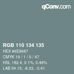 Código de color: RGB 110 134 135 | qconv.com