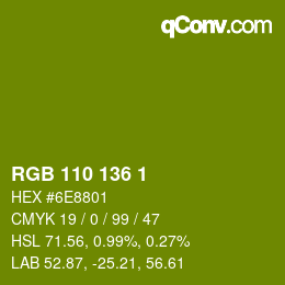 Color code: RGB 110 136 1 | qconv.com
