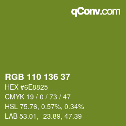 カラーコード: RGB 110 136 37 | qconv.com