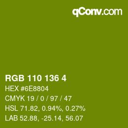 Color code: RGB 110 136 4 | qconv.com