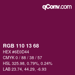 カラーコード: RGB 110 13 68 | qconv.com