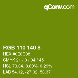 颜色代码: RGB 110 140 8 | qconv.com
