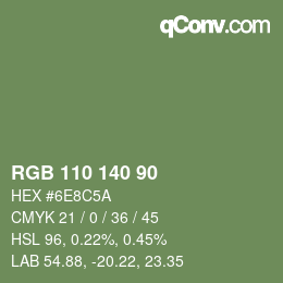 Farbcode: RGB 110 140 90 | qconv.com