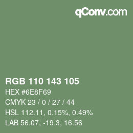 颜色代码: RGB 110 143 105 | qconv.com