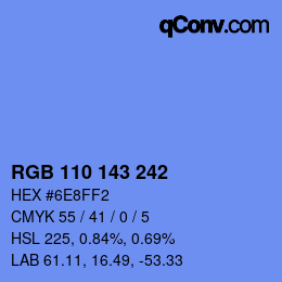 颜色代码: RGB 110 143 242 | qconv.com