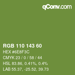 カラーコード: RGB 110 143 60 | qconv.com