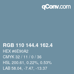 カラーコード: RGB 110 144.4 162.4 | qconv.com
