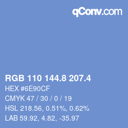 カラーコード: RGB 110 144.8 207.4 | qconv.com