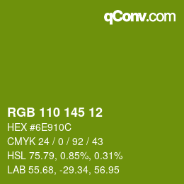 Color code: RGB 110 145 12 | qconv.com