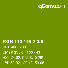 カラーコード: RGB 110 146.2 0.6 | qconv.com