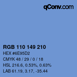 Farbcode: RGB 110 149 210 | qconv.com