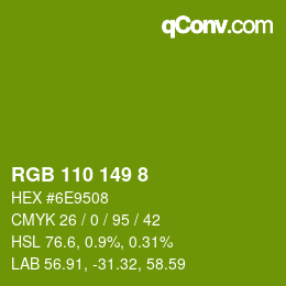Color code: RGB 110 149 8 | qconv.com