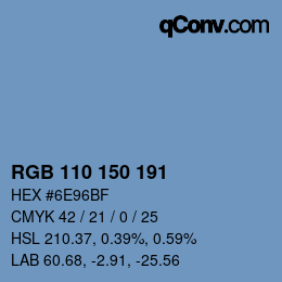 颜色代码: RGB 110 150 191 | qconv.com