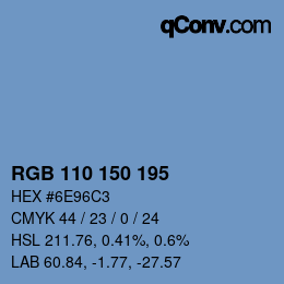 Color code: RGB 110 150 195 | qconv.com