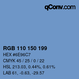 Color code: RGB 110 150 199 | qconv.com