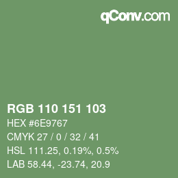 Color code: RGB 110 151 103 | qconv.com