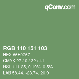 カラーコード: RGB 110 151 103 | qconv.com