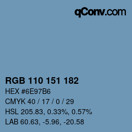 Farbcode: RGB 110 151 182 | qconv.com