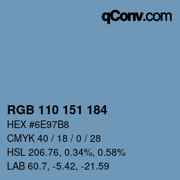Color code: RGB 110 151 184 | qconv.com