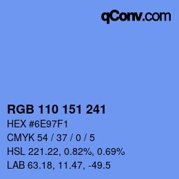 Color code: RGB 110 151 241 | qconv.com