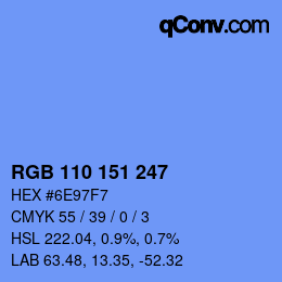 カラーコード: RGB 110 151 247 | qconv.com