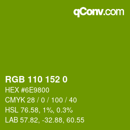 颜色代码: RGB 110 152 0 | qconv.com