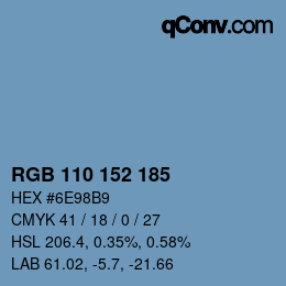 カラーコード: RGB 110 152 185 | qconv.com