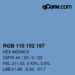 Color code: RGB 110 152 197 | qconv.com