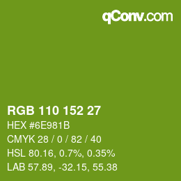 Color code: RGB 110 152 27 | qconv.com