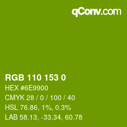 Color code: RGB 110 153 0 | qconv.com