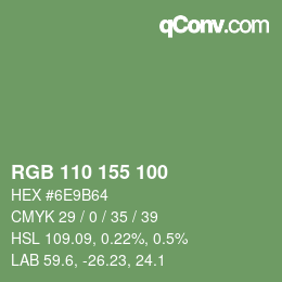 Farbcode: RGB 110 155 100 | qconv.com