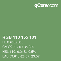 Farbcode: RGB 110 155 101 | qconv.com