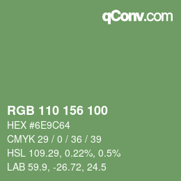 颜色代码: RGB 110 156 100 | qconv.com