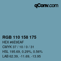 カラーコード: RGB 110 158 175 | qconv.com