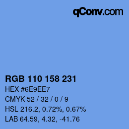 Color code: RGB 110 158 231 | qconv.com