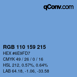 カラーコード: RGB 110 159 215 | qconv.com