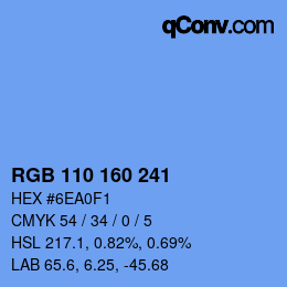 Color code: RGB 110 160 241 | qconv.com