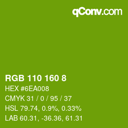 颜色代码: RGB 110 160 8 | qconv.com