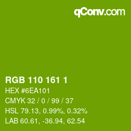 Color code: RGB 110 161 1 | qconv.com