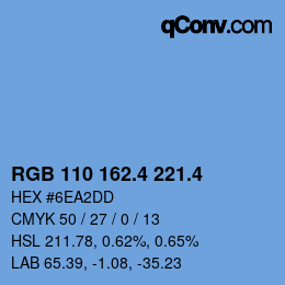 カラーコード: RGB 110 162.4 221.4 | qconv.com