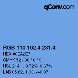 カラーコード: RGB 110 162.4 231.4 | qconv.com