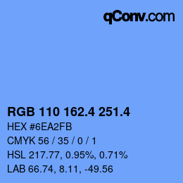 カラーコード: RGB 110 162.4 251.4 | qconv.com