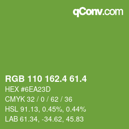 カラーコード: RGB 110 162.4 61.4 | qconv.com