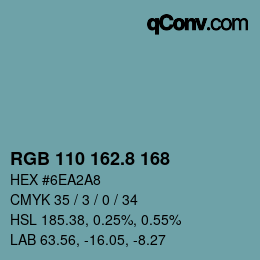 Color code: RGB 110 162.8 168 | qconv.com