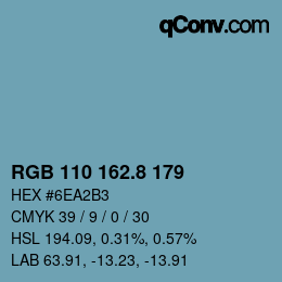 Color code: RGB 110 162.8 179 | qconv.com
