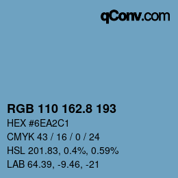 Color code: RGB 110 162.8 193 | qconv.com